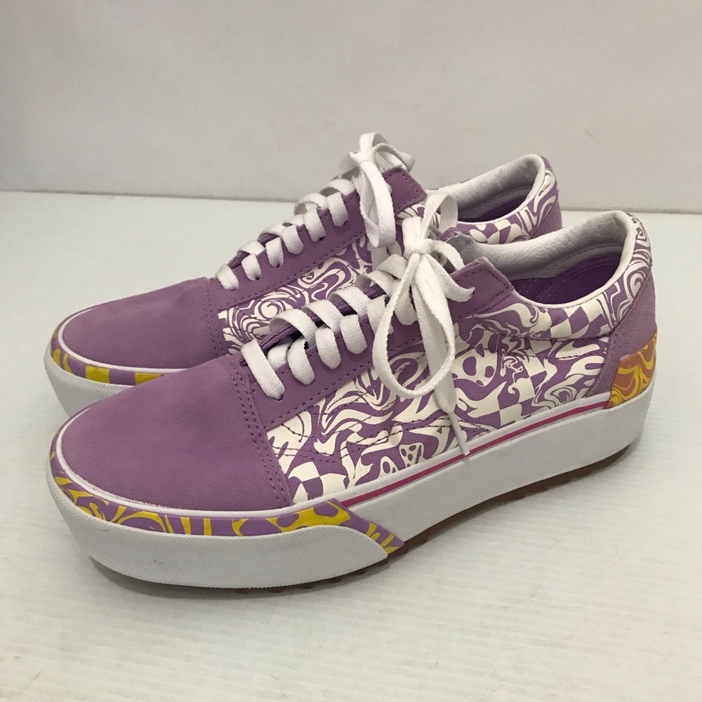 New Vans Old Skool Stacked Platform Sneaker Wavy Daze Lilac Purple Women’s 9.5 - Picture 3 of 9